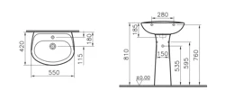 Bathroom sink width photo