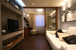 Прямоугольная спальня гостиная фото