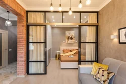 How to divide a room into a bedroom and a living room with a partition photo