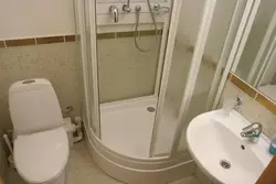 Душевая кабина в интерьере совмещенной ванны с туалетом