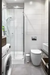 Shower Cabin In The Interior Of A Combined Bath And Toilet