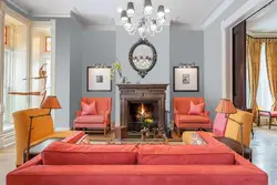 Coral Color In The Living Room Interior