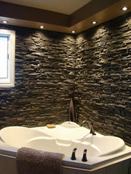 Bathroom interior with stone photo