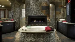 Bathroom interior with stone photo