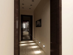 Hallway interior with brown doors photo