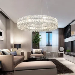 Living room chandelier interior design