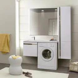 Bathroom design with a washing cabinet