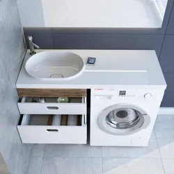 Bathroom design with a washing cabinet