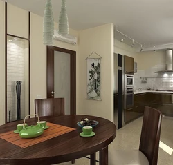 Interior With Sliding Doors Kitchen With Living Room