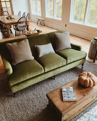 Sofas In The Interior Of A Living Room In A Wooden House