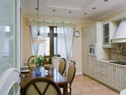 Kitchen with balcony door interior design photo
