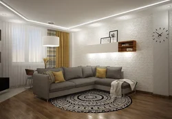 Living room design 18 sq m rectangular in modern style photo