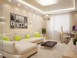 Living room design 18 sq m rectangular in modern style photo