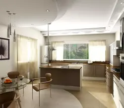 Design living room and kitchen in one room with one window