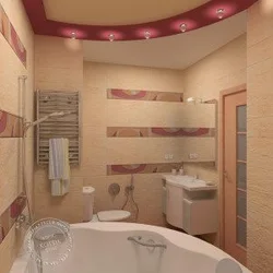 Bath design with corner bath 3 sq.m.