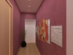 Flower wallpaper in the hallway interior