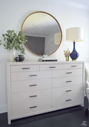 Chest Of Drawers With Mirror In Bedroom Interior Photo