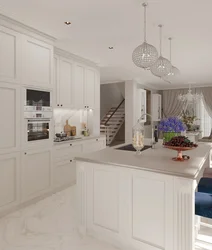 White neoclassical kitchens photos in the interior