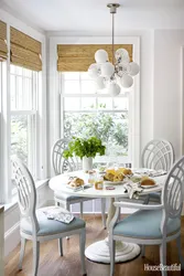 Photo interior of a small kitchen with a round table