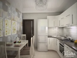 Real kitchen interior in a panel house