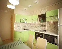 Real kitchen interior in a panel house