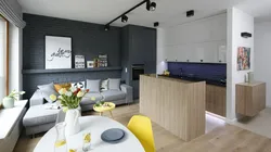 Kitchen interior 20 sq m in modern style
