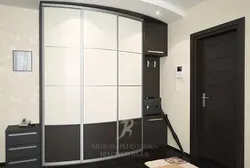 Beautiful sliding wardrobes in the hallway in a modern style photo