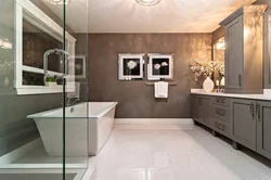 Dark light bathroom interior