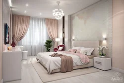 Bedroom interior in milky color