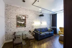 Living room design with brick on one wall