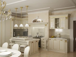 Classic kitchen in the interior real photos