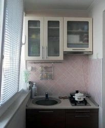 Photo of a kitchen on a loggia one meter