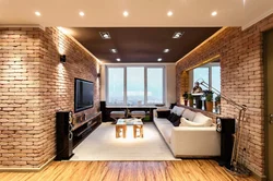Living room design in a brick house