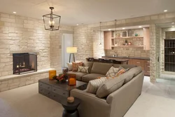 Living room design in a brick house