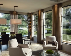Living Room Design In A House With Floor-To-Ceiling Windows