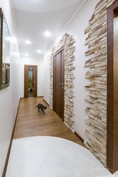 Artificial stone for interior decoration in the hallway photo of interior walls