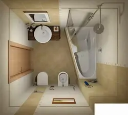 Обычный дизайн ванной комнаты с туалетом
