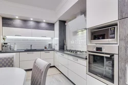 Modern corner kitchens in gray tones photo