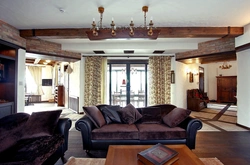 Living room interiors beams photo