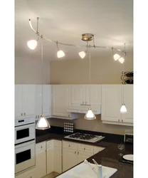 Light on the ceiling in the kitchen interior