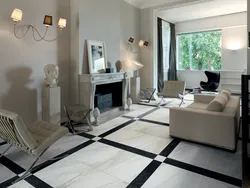 Interior design living room porcelain tiles