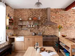 Tiles and wallpaper on one wall kitchen photo