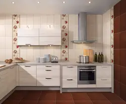 Плитка и обои на одной стене кухня фото