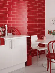 Tiles And Wallpaper On One Wall Kitchen Photo