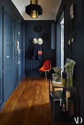 Blue hallway design photo
