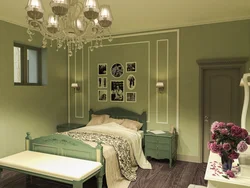 Pistachio bedroom in the interior photo