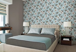 Wallpaper for bedroom gray combined photo design