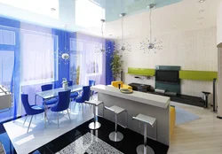 Дизайн кухни столовой в одной комнате