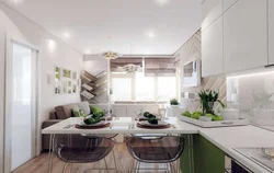 Kitchen dining room design 14 sq.m.