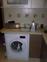 Small kitchen design with washing machine